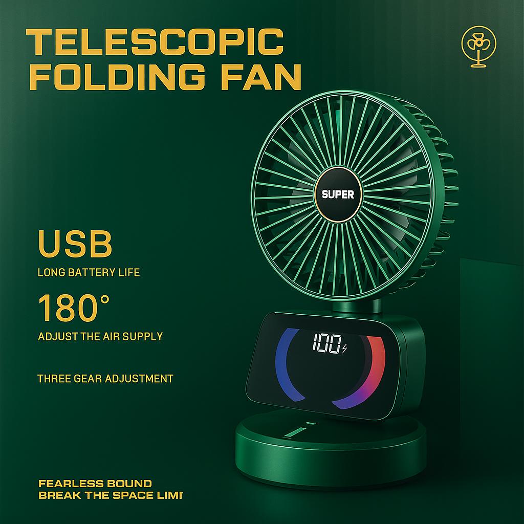 Wholesale-T642002 Telescopic Folding Fan-Fan-Electro Vision Inc