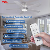 Wholesale-TCL HFS253JVBABSD Silver Flush Mount Celling Fan with Lights-Ceiling Fan Light-Electro Vision Inc