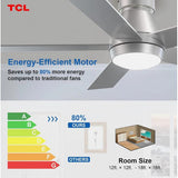Wholesale-TCL HFS253JVBABSD Silver Flush Mount Celling Fan with Lights-Ceiling Fan Light-Electro Vision Inc