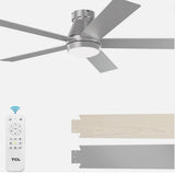 Wholesale-TCL HFS253JVBABSD Silver Flush Mount Celling Fan with Lights-Ceiling Fan Light-Electro Vision Inc
