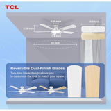 Wholesale-TCL HFS260H0BADWD Ceiling Fan with Light and Remote Control 52" - White-Ceiling Fan Light-Electro Vision Inc