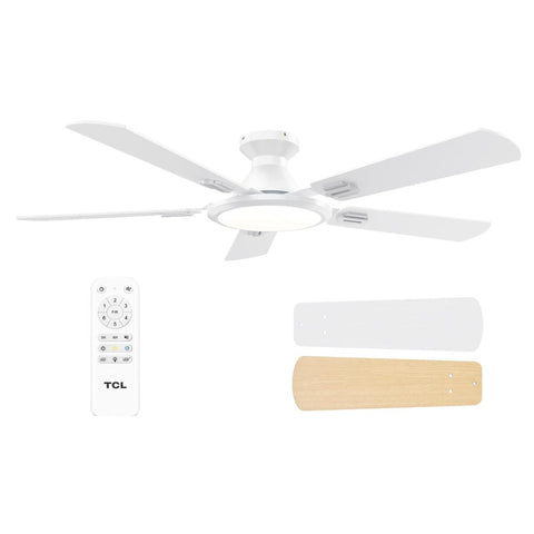 Wholesale-TCL HFS260H0BADWD Ceiling Fan with Light and Remote Control 52" - White-Ceiling Fan Light-Electro Vision Inc