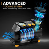 Wholesale-Tack Life M2 12V DC Digital Auto Tire Inflator, Yellow-Tire inflator-Electro Vision Inc