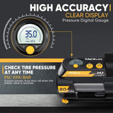 Wholesale-Tack Life M2 12V DC Digital Auto Tire Inflator, Yellow-Tire inflator-Electro Vision Inc