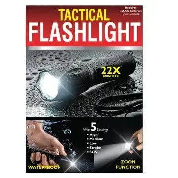Wholesale-Tactical Zoom Flashlight Waterproof with 5 Functions-Flashlight-Electro Vision Inc