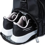 Wholesale-Talmont DUffleBag-BLK Gym Bag Men's Duffle leather Bag, Black - 17.7 inch-Electro Vision Inc