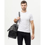 Wholesale-Talmont DUffleBag-BLK Gym Bag Men's Duffle leather Bag, Black - 17.7 inch-Electro Vision Inc