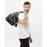 Wholesale-Talmont DUffleBag-BLK Gym Bag Men's Duffle leather Bag, Black - 17.7 inch-Electro Vision Inc
