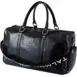 Wholesale-Talmont DUffleBag-BLK Gym Bag Men's Duffle leather Bag, Black - 17.7 inch-Electro Vision Inc