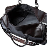 Wholesale-Talmont DuffleBag-BRN Gym Bag Men's Duffle Leather Bag, Brown 17.7 In-Electro Vision Inc