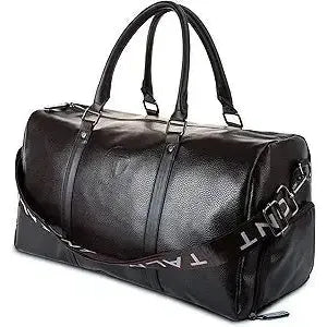Wholesale-Talmont DuffleBag-BRN Gym Bag Men's Duffle Leather Bag, Brown 17.7 In-Electro Vision Inc