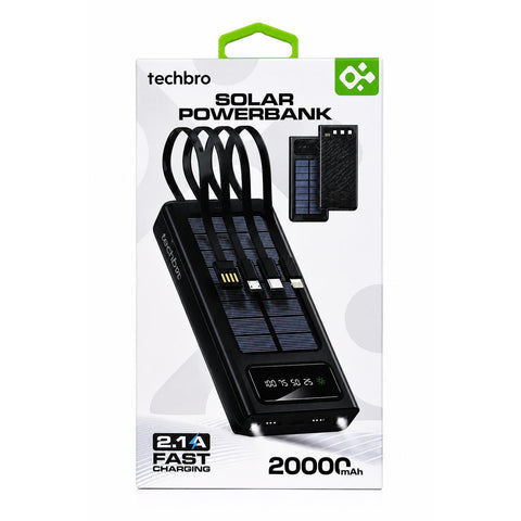 Wholesale-Techbro PTB1520 Solar Power Bank-Power Bank-Electro Vision Inc