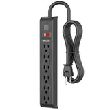Wholesale-Tiffcofio ABP104 Power Strip 4 Feet with 6 Outlets - 2 Pack-Power Strip-Electro Vision Inc