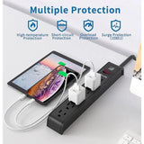 Wholesale-Tiffcofio ABP104 Power Strip 4 Feet with 6 Outlets - 2 Pack-Power Strip-Electro Vision Inc