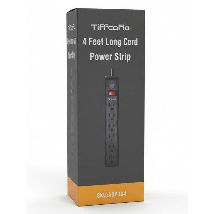 Wholesale-Tiffcofio ABP104 Power Strip 4 Feet with 6 Outlets - 2 Pack-Power Strip-Electro Vision Inc