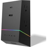 Wholesale-Titan 50268-P1 Surge Tap w/ 4-Outlet, 2 USB Ports (1A & 1C), 560J - Black-Surge Protector-Electro Vision Inc