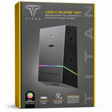 Wholesale-Titan 50268-P1 Surge Tap w/ 4-Outlet, 2 USB Ports (1A & 1C), 560J - Black-Surge Protector-Electro Vision Inc