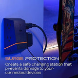 Wholesale-Titan 70612 Surge Tap w/ 6-Outlet, 1080J, Multi Color LED - Black-Power Strip-Electro Vision Inc
