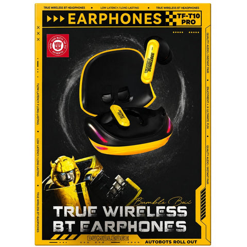 Wholesale-Transformers T10Y TWS Bluetooth Earbuds w/Charging Case - Yellow-Earbuds-Electro Vision Inc