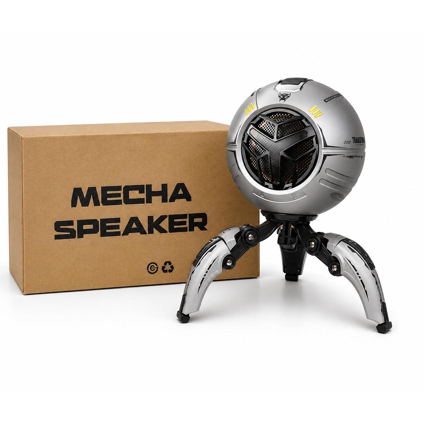 Wholesale-Transformers Y17PROG Pro Robot Bluetooth Speaker w/Tripod Legs - Grey-Speaker-Electro Vision Inc