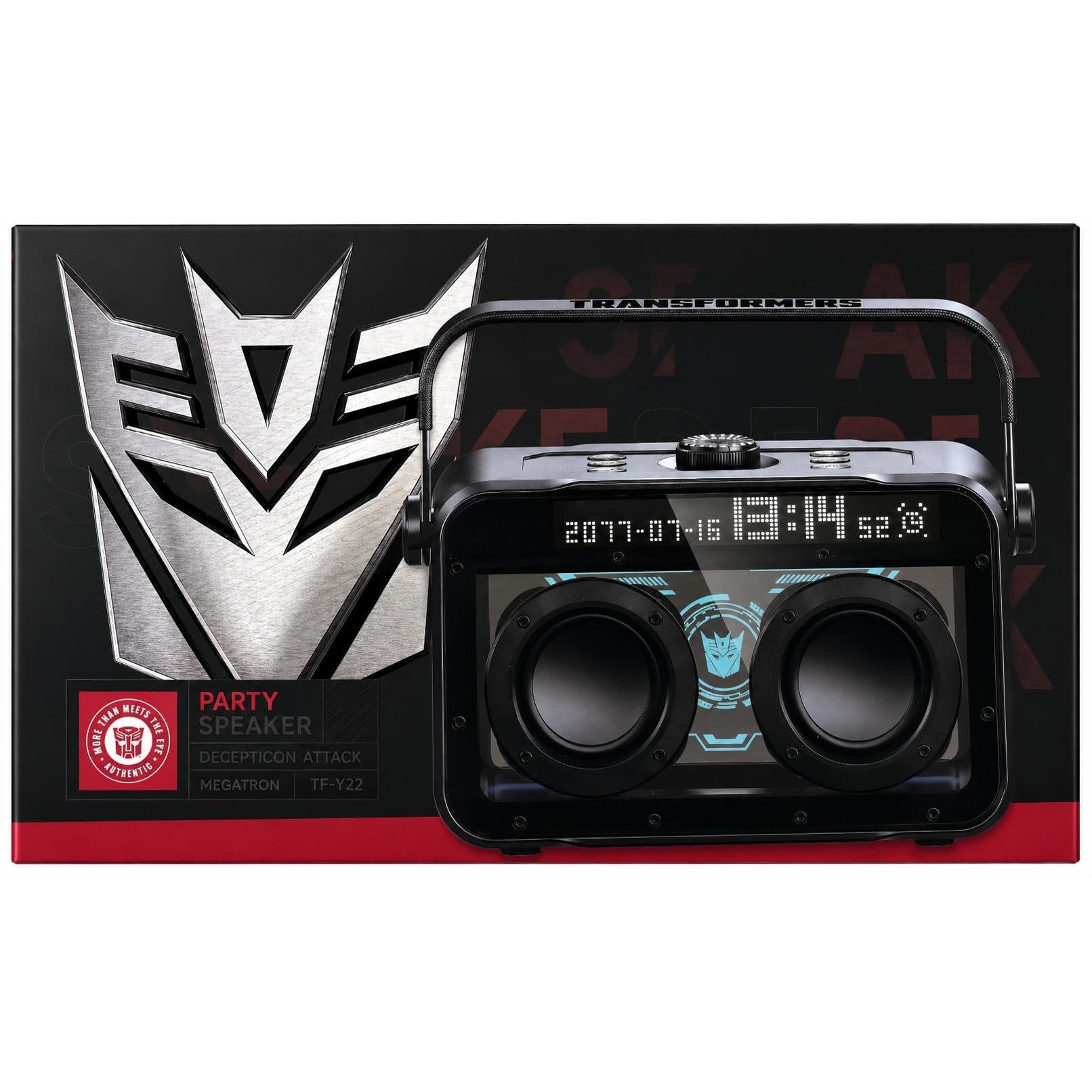 Wholesale-Transformers Y22BK Boombox Bluetooth Speaker w/Mic & Clock Display - Black-Speaker-Electro Vision Inc