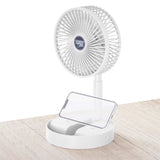 Wholesale-Trend Zone 6 inch Collapsible Desk Fan w Battery White-Electro Vision Inc