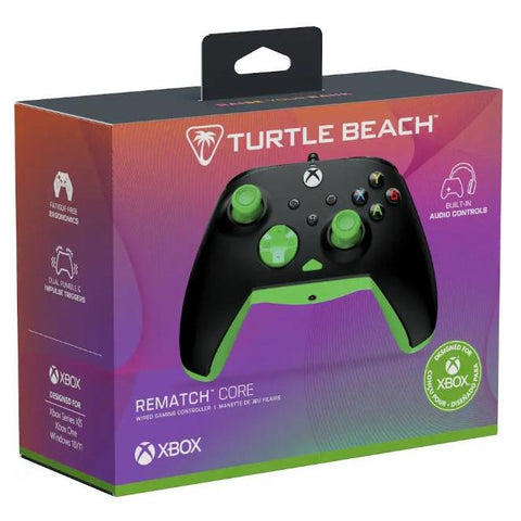 Wholesale-Turtle Beach 2003-55 Rematch Core Wired Gaming Controller - Black/Green-Game Controllers-Electro Vision Inc
