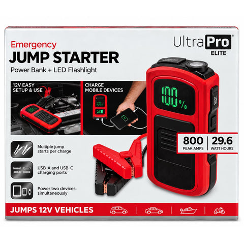 Wholesale-UltraPro 76952 Elite USB-C Jump Starter, 8000mAh, 800A, 30W-Jump Starter-Electro Vision Inc