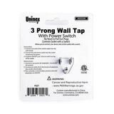 Wholesale-Uninex PS27 3 Pront Wall Tap with Power Switch-Power Adapter-Electro Vision Inc