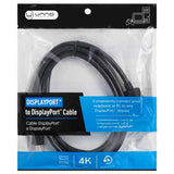 Wholesale-Unno CB4060BK Cable DisplayPort to DisplayPort 1.8m/ 6ft-Audio Cable-Electro Vision Inc