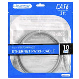 Wholesale-Unno CB4303GY Cable Cat6 Ethernet Patch Cord 3FT-Ethernet Cable-Electro Vision Inc