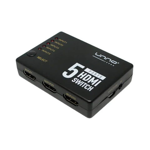 Wholesale-Unno HB1203BK Switch HDMI 5 Ports-HDMI Adapter-Electro Vision Inc