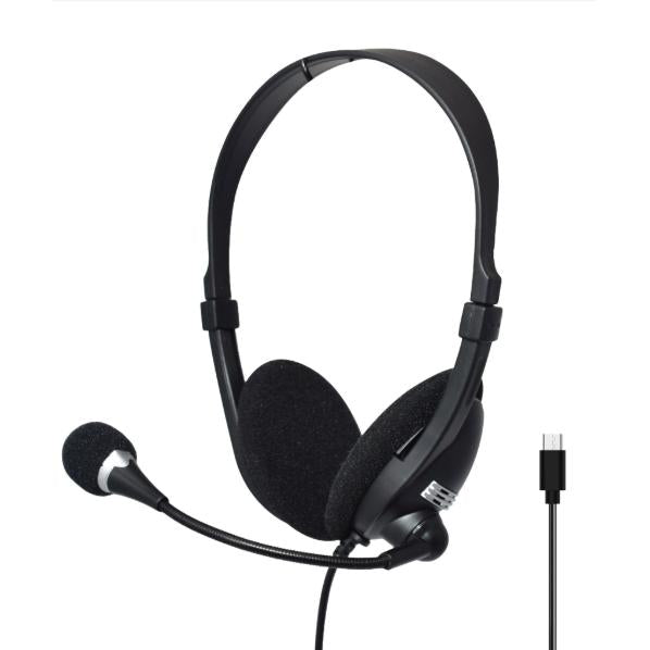 Wholesale-Unno HS7206BK Headset ACE 5+ Stereo USB-C with MIC-Headset-Electro Vision Inc