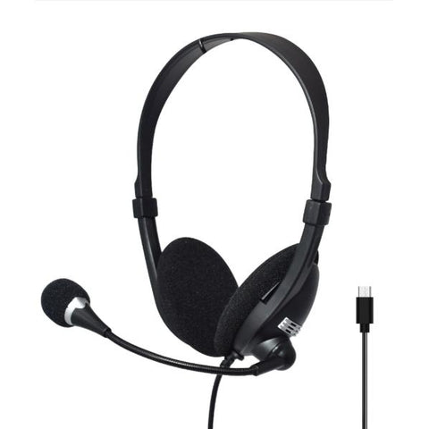 Wholesale-Unno HS7206BK Headset ACE 5+ Stereo USB-C with MIC-Headset-Electro Vision Inc