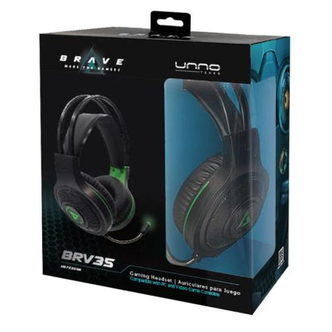 Wholesale-Unno HS7235GN Headset Gaming Brave BRV35 USB w/ Mic-Headset-Electro Vision Inc
