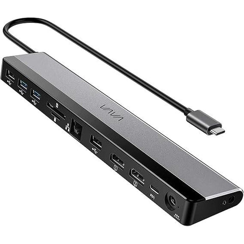 Wholesale-VaVa DK004 USB-C Docking Station (Thunderbolt 3) with Dual HDM 12-in-1-Electro Vision Inc