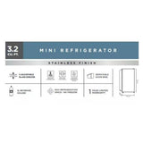 Wholesale-Vissani HVAR32SE Mini Refrigerator 3.2 CF in Stainless Steel ENERGY STAR-Mini Refrigerator-Electro Vision Inc
