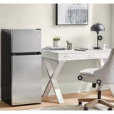 Wholesale-Vissani HVDR45PS Mini Refrigerator 4.5 CF 2-Door Platinum Steel w/ Freezer-Refrigerator-Electro Vision Inc