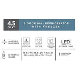 Wholesale-Vissani HVDR45PS Mini Refrigerator 4.5 CF 2-Door Platinum Steel w/ Freezer-Refrigerator-Electro Vision Inc