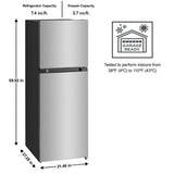 Wholesale-Vissani MDTF10SS Top Freezer Refrigerator Stainless Steel - 10.1 CF-Electro Vision Inc