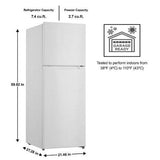 Wholesale-Vissani MDTF10WH Refrigerator w/ Top Freezer 10.1 Cu. Ft. - White-Refrigerator-Electro Vision Inc
