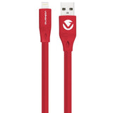 Wholesale-Volkano 20084-RD Slim Series Flat PVC Lightning Cable 1.2m - Red-Electro Vision Inc