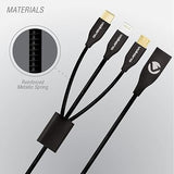 Wholesale-Volkano 20096-BK Charge Cable 4 FT Micro USB, Lightning & Type C - 3 in 1-Electro Vision Inc