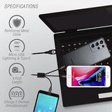 Wholesale-Volkano 20096-BK Charge Cable 4 FT Micro USB, Lightning & Type C - 3 in 1-Electro Vision Inc