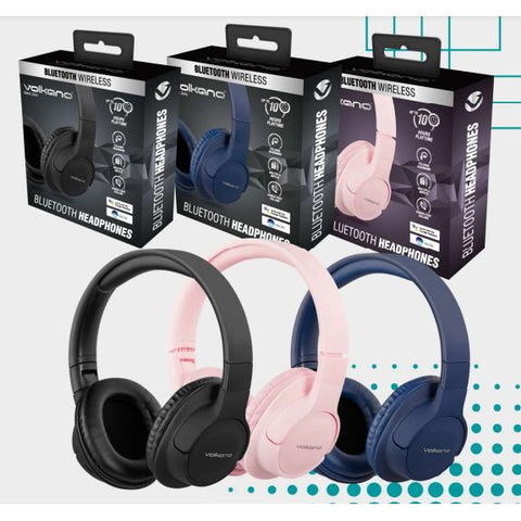 Wholesale-Volkano 2018-BK Galactic Series Bluetooth Headphones - Black-Headphone-Electro Vision Inc