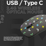 Wholesale-Volkano 20180-BLKGEO Tag Series 2.4G Wireless Optical Mouse-Electro Vision Inc