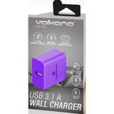 Wholesale-Volkano 8039-PR-30-US Vortex Series USB 3.1A Wall Charger - Purple-Electro Vision Inc