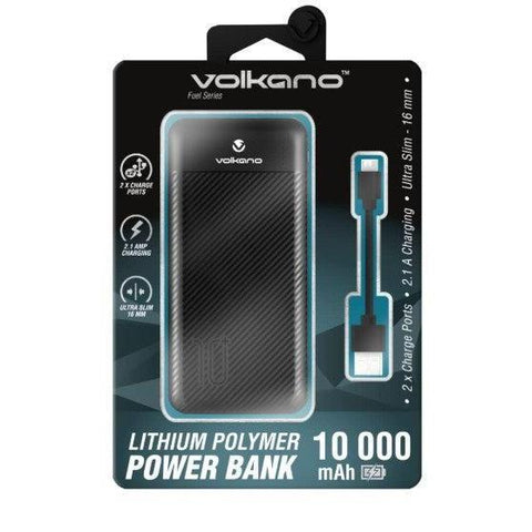 Wholesale-Volkano 9014-BKV1 Fuel Series 10,000 mAh Power Bank - Black-Power Bank-Electro Vision Inc