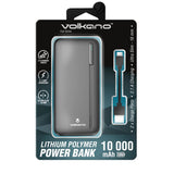 Wholesale-Volkano 9014-BKV2 Fuel Series 10,000 mAh Powerbank Black-Electro Vision Inc