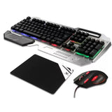 Wholesale-Volkano VX101BKSL Gaming Metal keyboard, Mouse, Mousepad Combo-Electro Vision Inc